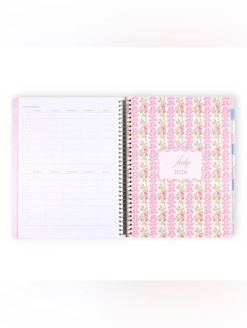 NWT LoveShackFancy x Yoobi 2026-2027 Teacher Planner Ribbon Rosa - Sterling Dusk